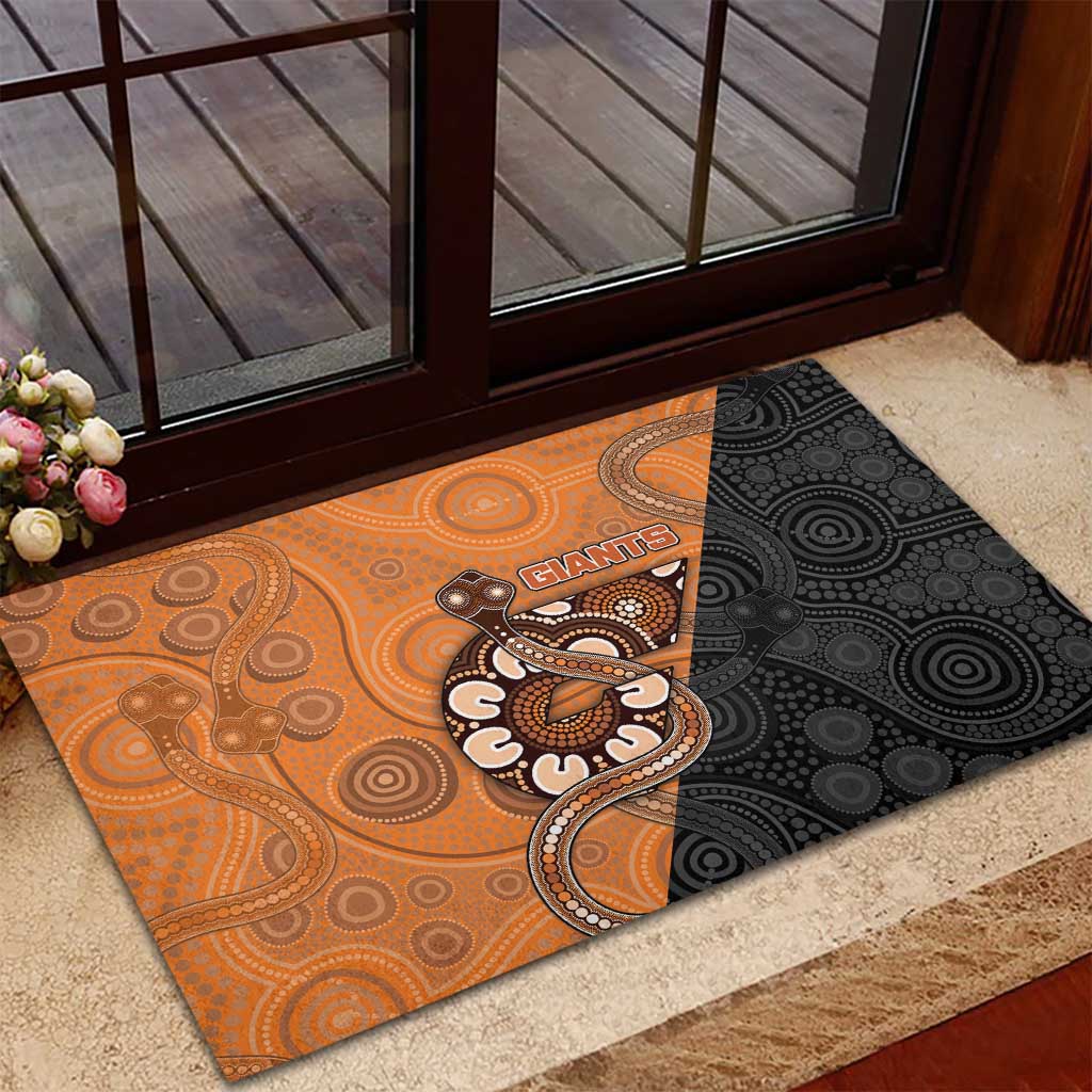Greater Western Sydney Giants Rubber Doormat Aboriginal Snake Dot Art