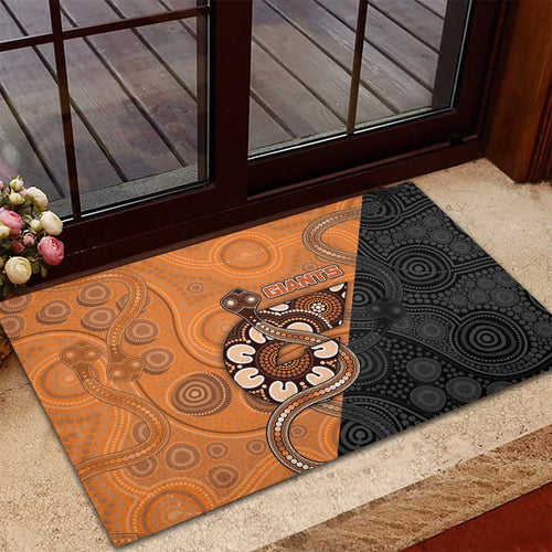 Greater Western Sydney Giants Rubber Doormat Aboriginal Snake Dot Art