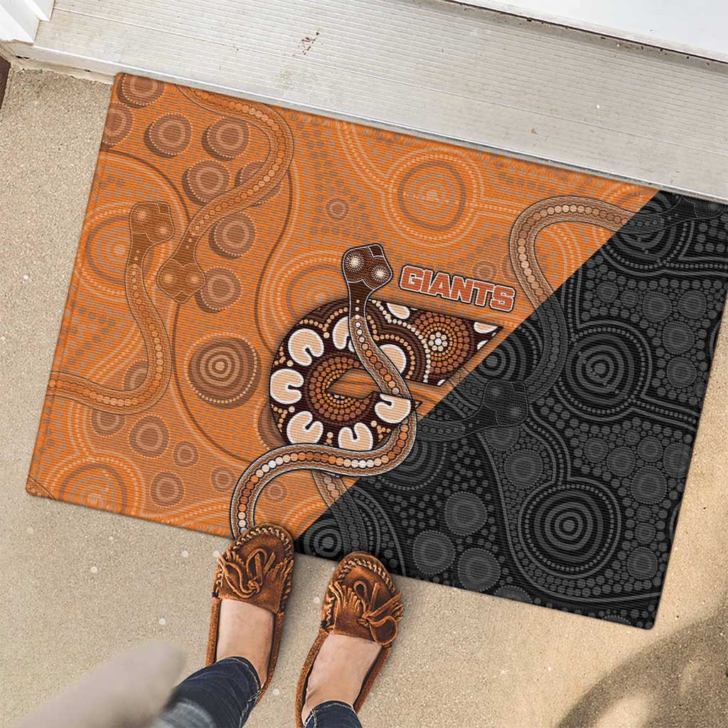 Greater Western Sydney Giants Rubber Doormat Aboriginal Snake Dot Art