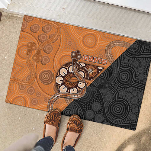 Greater Western Sydney Giants Rubber Doormat Aboriginal Snake Dot Art