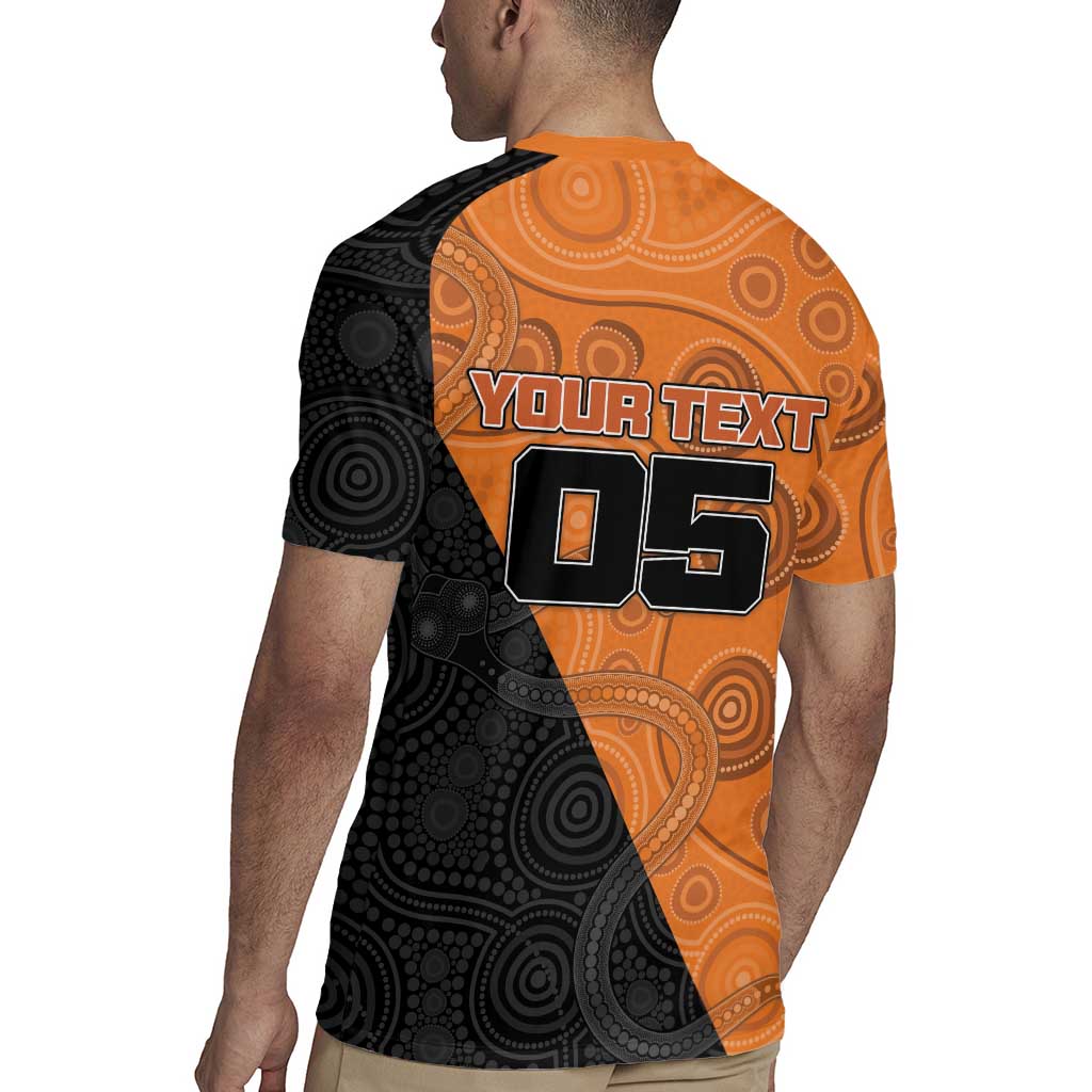 Custom Greater Western Sydney Giants Rugby Jersey Aboriginal Snake Dot Art