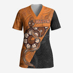 Custom Greater Western Sydney Giants Scrub Top Aboriginal Snake Dot Art