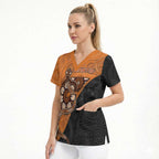 Custom Greater Western Sydney Giants Scrub Top Aboriginal Snake Dot Art