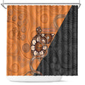 Greater Western Sydney Giants Shower Curtain Aboriginal Snake Dot Art