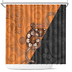 Greater Western Sydney Giants Shower Curtain Aboriginal Snake Dot Art