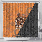 Greater Western Sydney Giants Shower Curtain Aboriginal Snake Dot Art