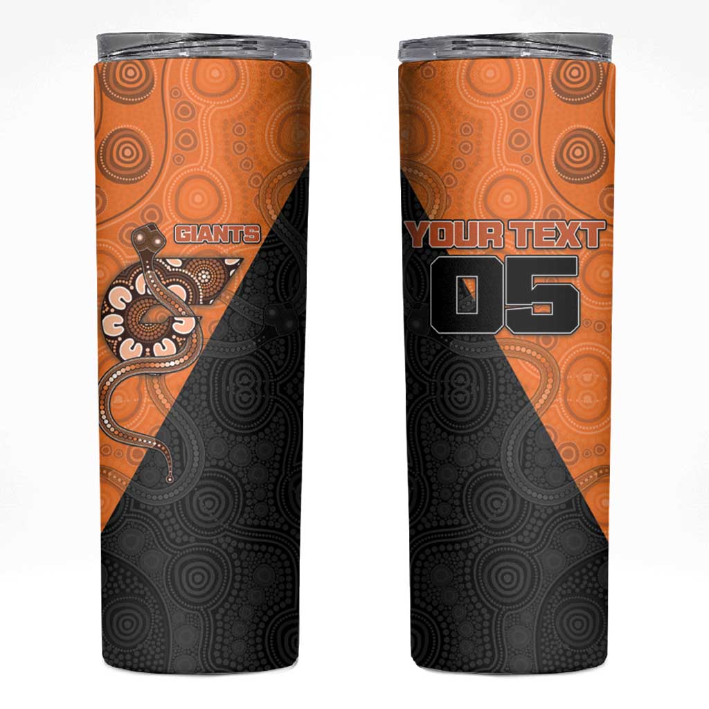 Custom Greater Western Sydney Giants Skinny Tumbler Aboriginal Snake Dot Art