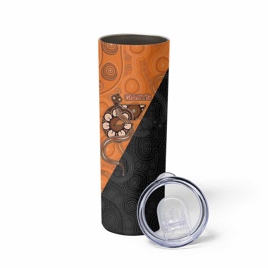 Custom Greater Western Sydney Giants Skinny Tumbler Aboriginal Snake Dot Art