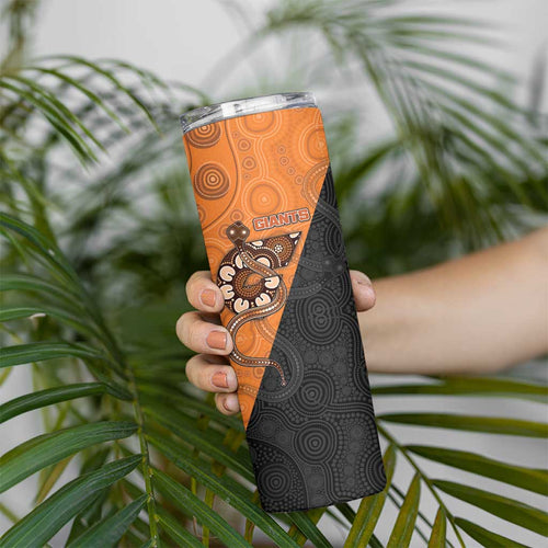Custom Greater Western Sydney Giants Skinny Tumbler Aboriginal Snake Dot Art