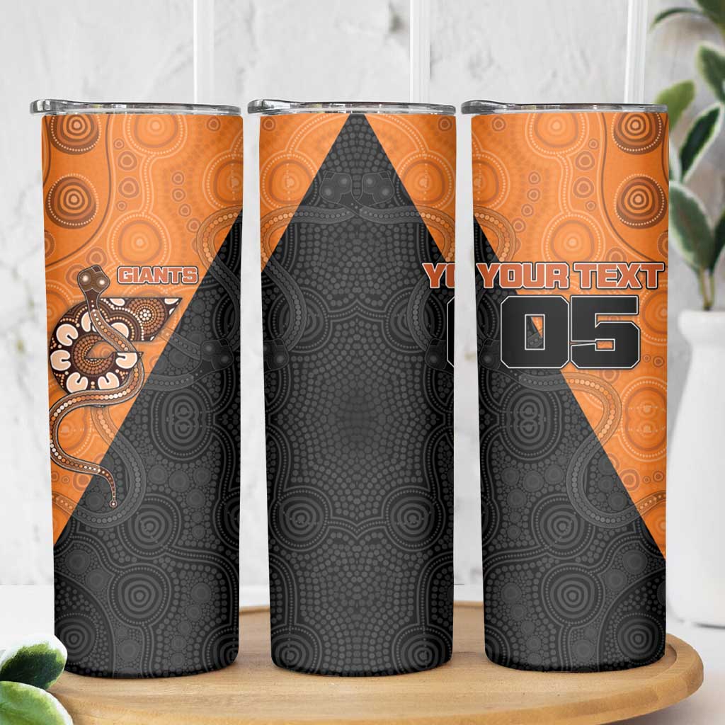 Custom Greater Western Sydney Giants Skinny Tumbler Aboriginal Snake Dot Art