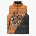 Custom Greater Western Sydney Giants Sleeveless Puffer Jacket Aboriginal Snake Dot Art