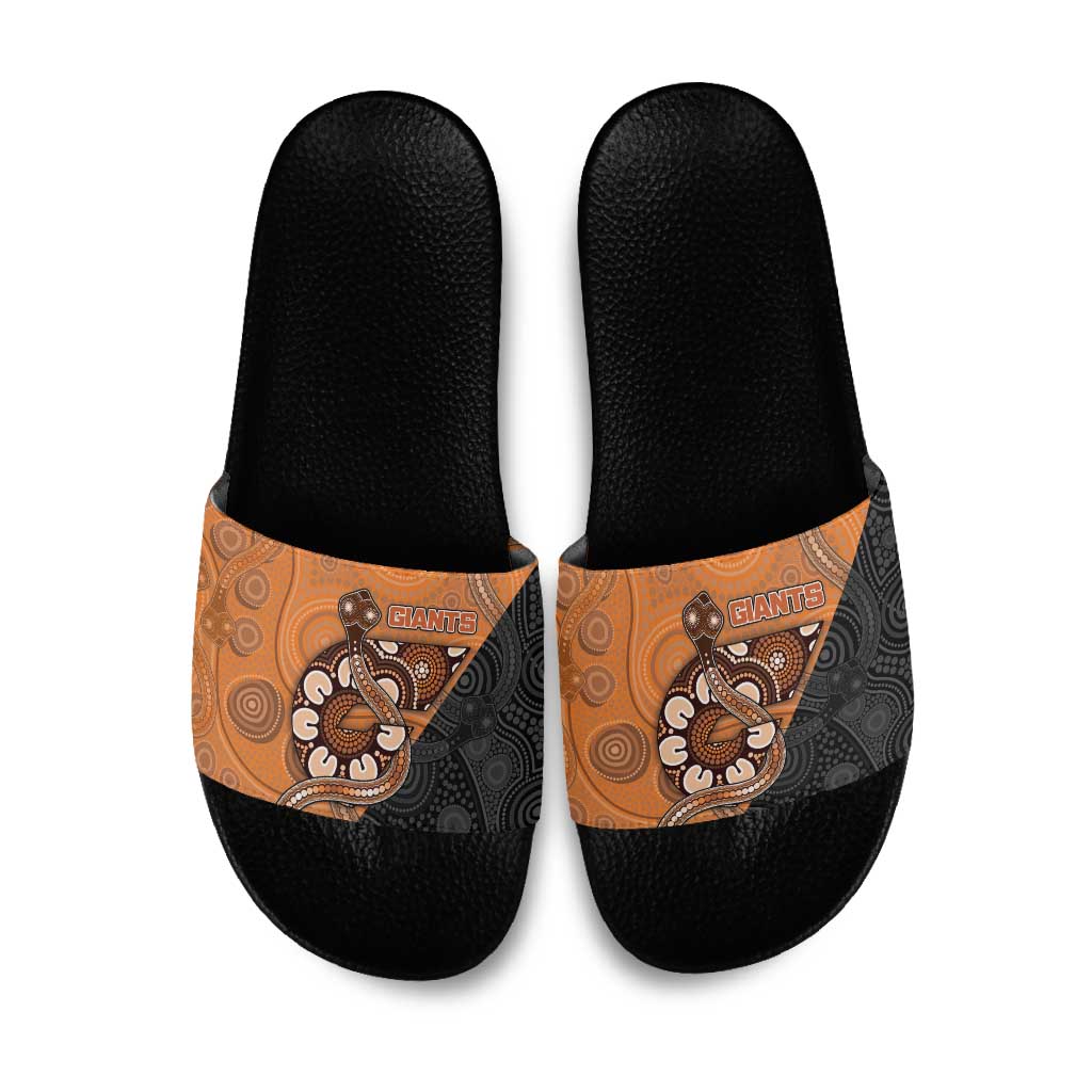 Greater Western Sydney Giants Slide Sandals Aboriginal Snake Dot Art