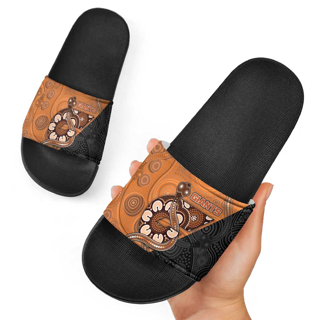 Greater Western Sydney Giants Slide Sandals Aboriginal Snake Dot Art