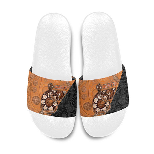 Greater Western Sydney Giants Slide Sandals Aboriginal Snake Dot Art