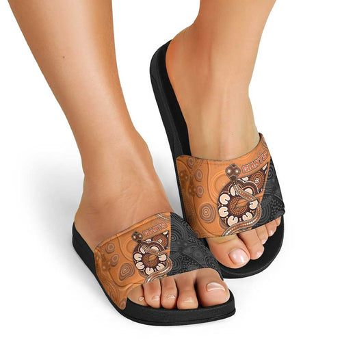 Greater Western Sydney Giants Slide Sandals Aboriginal Snake Dot Art