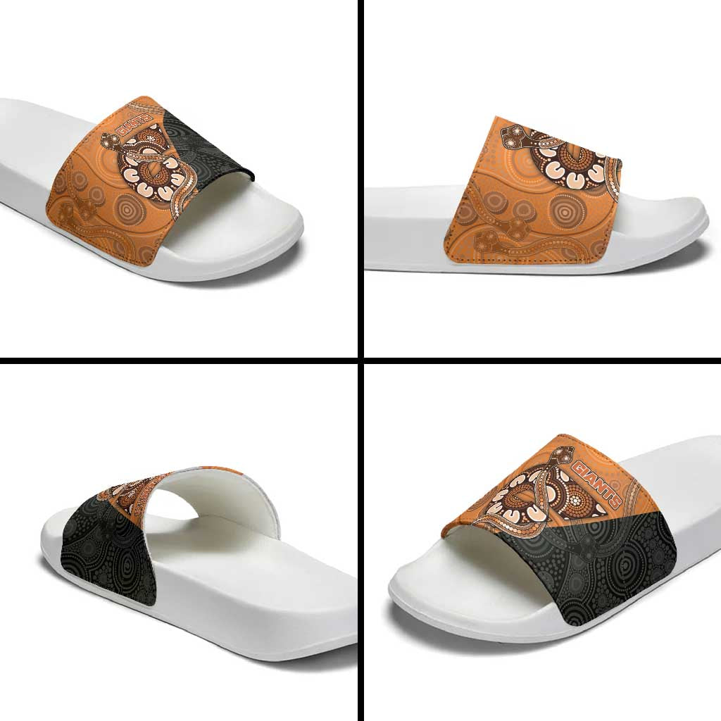Greater Western Sydney Giants Slide Sandals Aboriginal Snake Dot Art