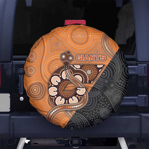 Greater Western Sydney Giants Spare Tire Cover Aboriginal Snake Dot Art