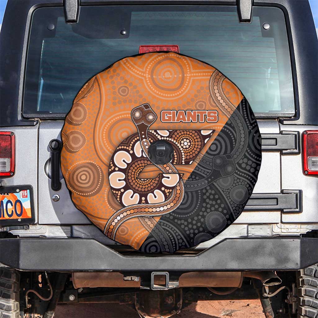 Greater Western Sydney Giants Spare Tire Cover Aboriginal Snake Dot Art