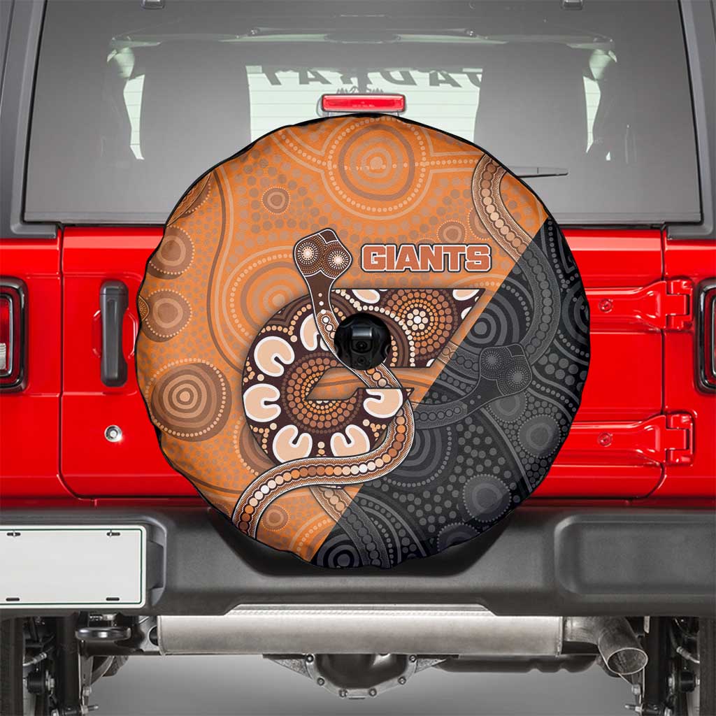 Greater Western Sydney Giants Spare Tire Cover Aboriginal Snake Dot Art
