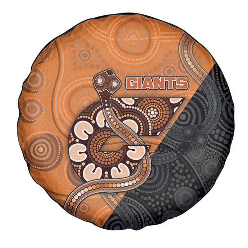 Greater Western Sydney Giants Spare Tire Cover Aboriginal Snake Dot Art