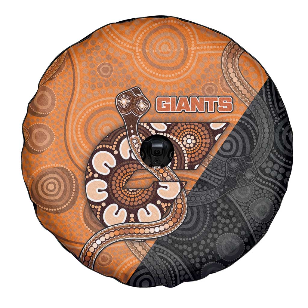 Greater Western Sydney Giants Spare Tire Cover Aboriginal Snake Dot Art