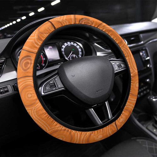 Greater Western Sydney Giants Steering Wheel Cover Aboriginal Snake Dot Art