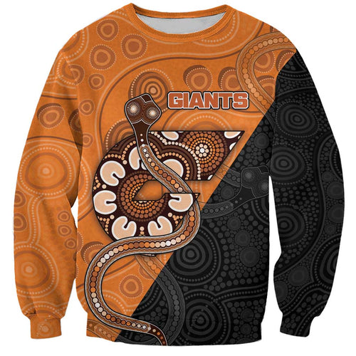 Custom Greater Western Sydney Giants Sweatshirt Aboriginal Snake Dot Art