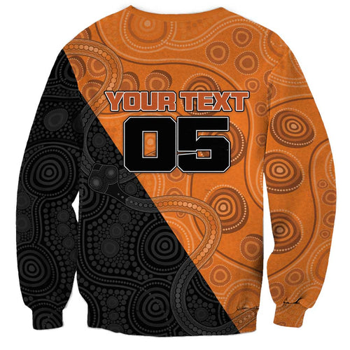 Custom Greater Western Sydney Giants Sweatshirt Aboriginal Snake Dot Art