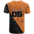 Custom Greater Western Sydney Giants T Shirt Aboriginal Snake Dot Art