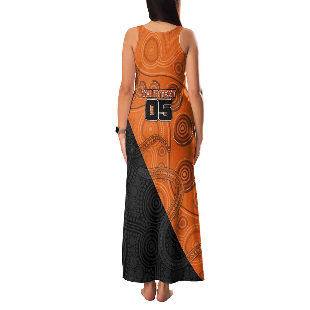 Custom Greater Western Sydney Giants Tank Maxi Dress Aboriginal Snake Dot Art