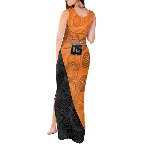 Custom Greater Western Sydney Giants Tank Maxi Dress Aboriginal Snake Dot Art