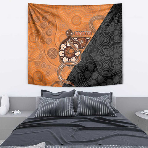 Greater Western Sydney Giants Tapestry Aboriginal Snake Dot Art