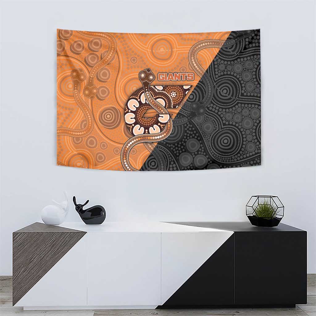 Greater Western Sydney Giants Tapestry Aboriginal Snake Dot Art