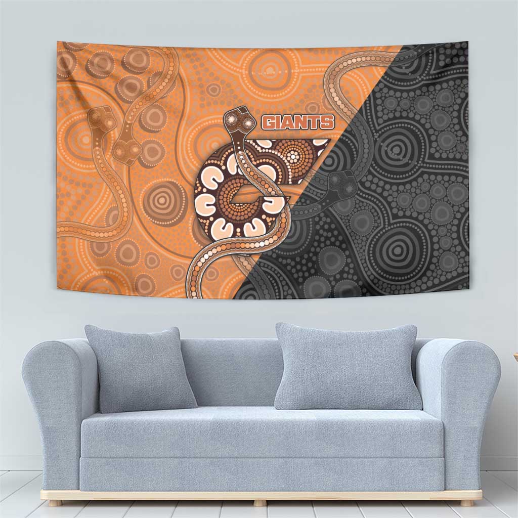 Greater Western Sydney Giants Tapestry Aboriginal Snake Dot Art