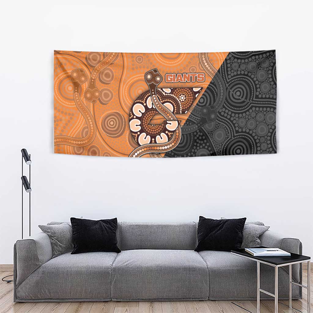 Greater Western Sydney Giants Tapestry Aboriginal Snake Dot Art