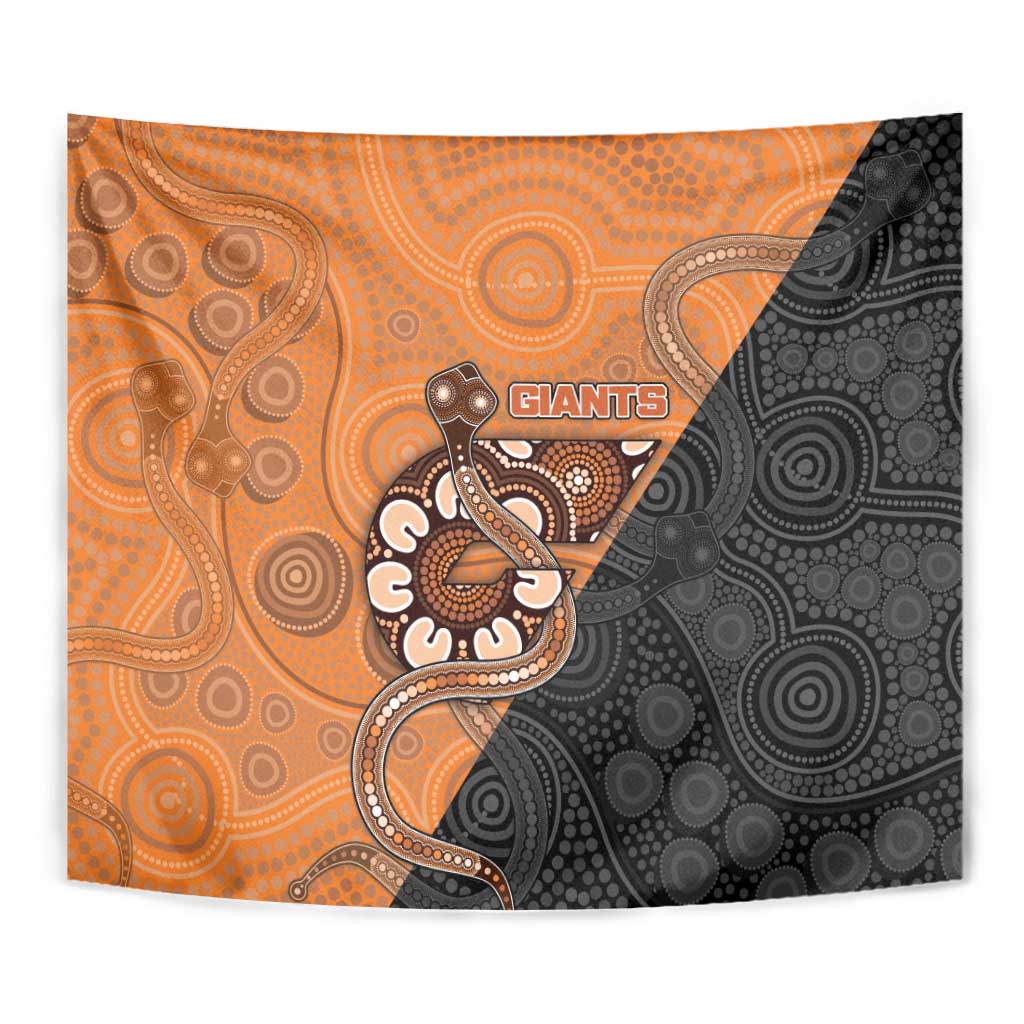 Greater Western Sydney Giants Tapestry Aboriginal Snake Dot Art