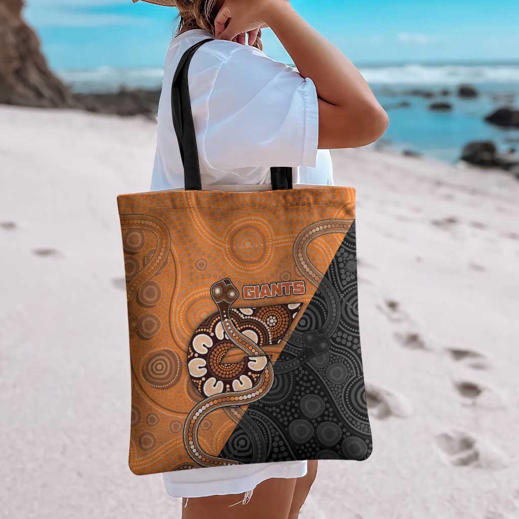 Greater Western Sydney Giants Tote Bag Aboriginal Snake Dot Art