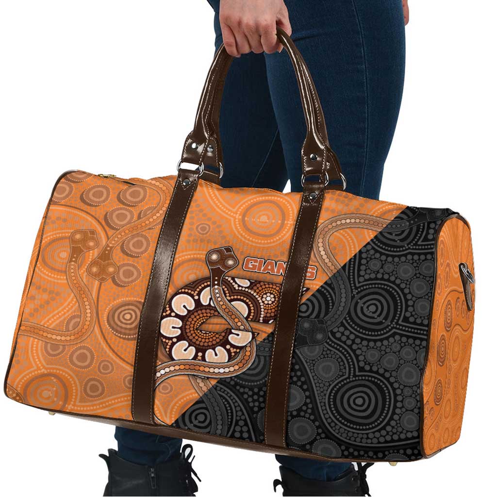 Greater Western Sydney Giants Travel Bag Aboriginal Snake Dot Art