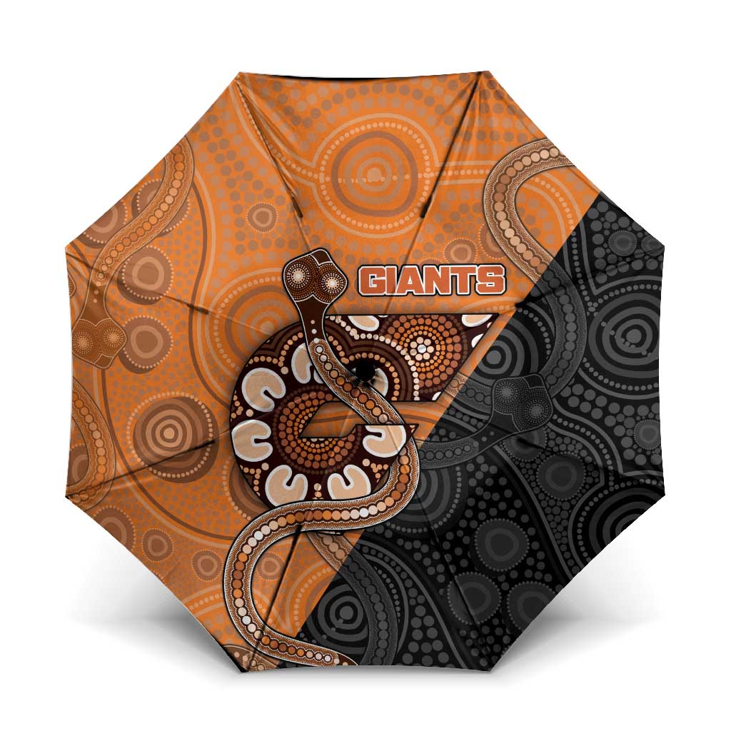 Greater Western Sydney Giants Umbrella Aboriginal Snake Dot Art