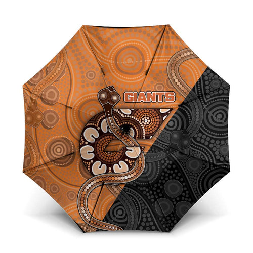 Greater Western Sydney Giants Umbrella Aboriginal Snake Dot Art