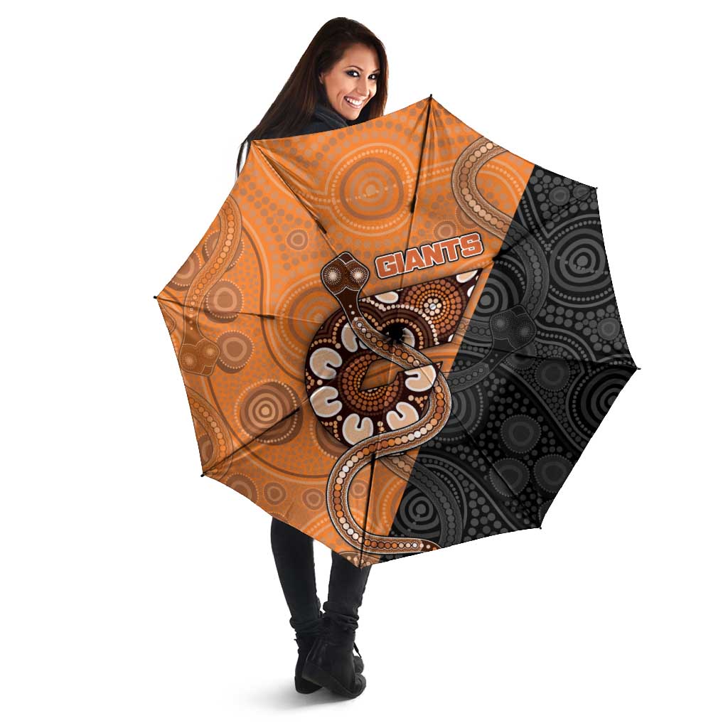 Greater Western Sydney Giants Umbrella Aboriginal Snake Dot Art