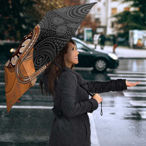 Greater Western Sydney Giants Umbrella Aboriginal Snake Dot Art
