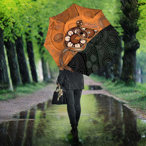 Greater Western Sydney Giants Umbrella Aboriginal Snake Dot Art