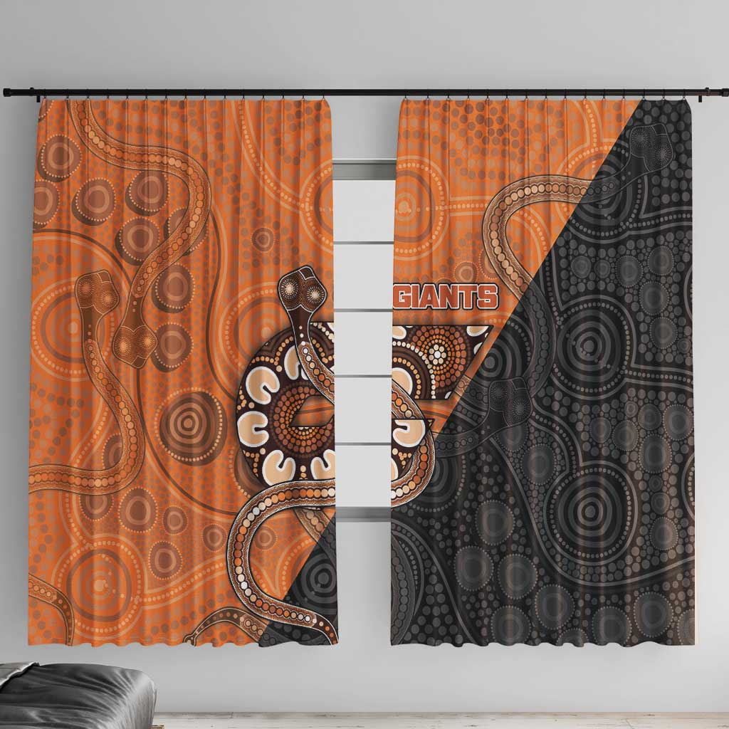 Greater Western Sydney Giants Window Curtain Aboriginal Snake Dot Art