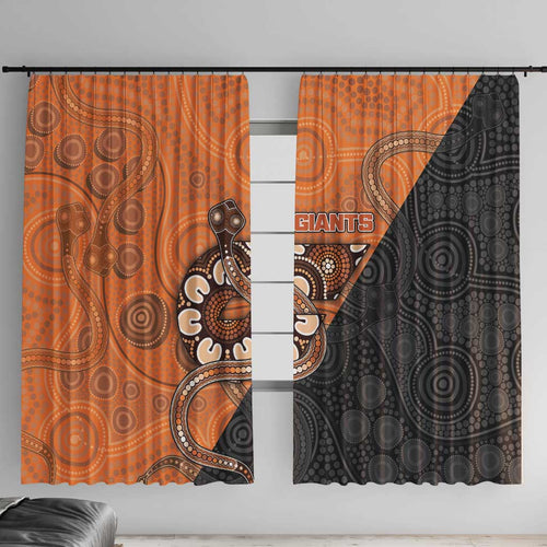 Greater Western Sydney Giants Window Curtain Aboriginal Snake Dot Art