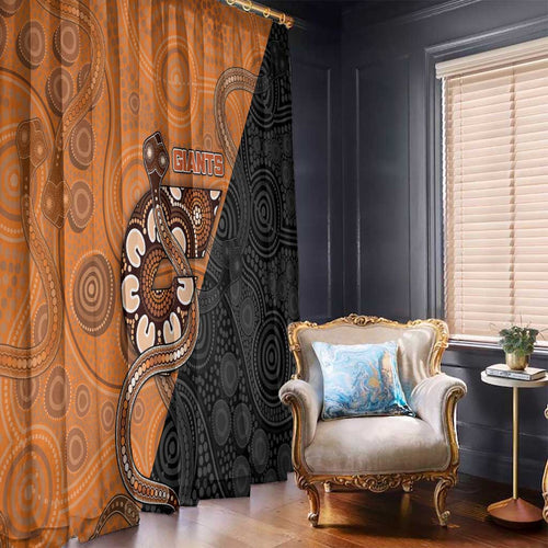 Greater Western Sydney Giants Window Curtain Aboriginal Snake Dot Art