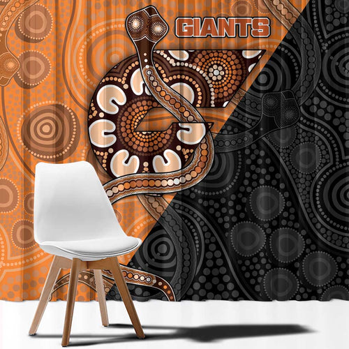 Greater Western Sydney Giants Window Curtain Aboriginal Snake Dot Art