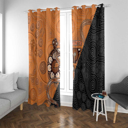 Greater Western Sydney Giants Window Curtain Aboriginal Snake Dot Art