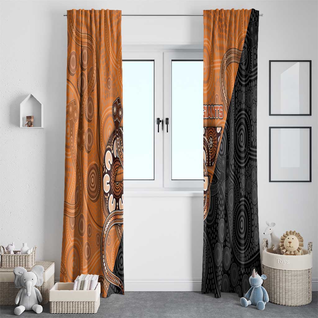 Greater Western Sydney Giants Window Curtain Aboriginal Snake Dot Art