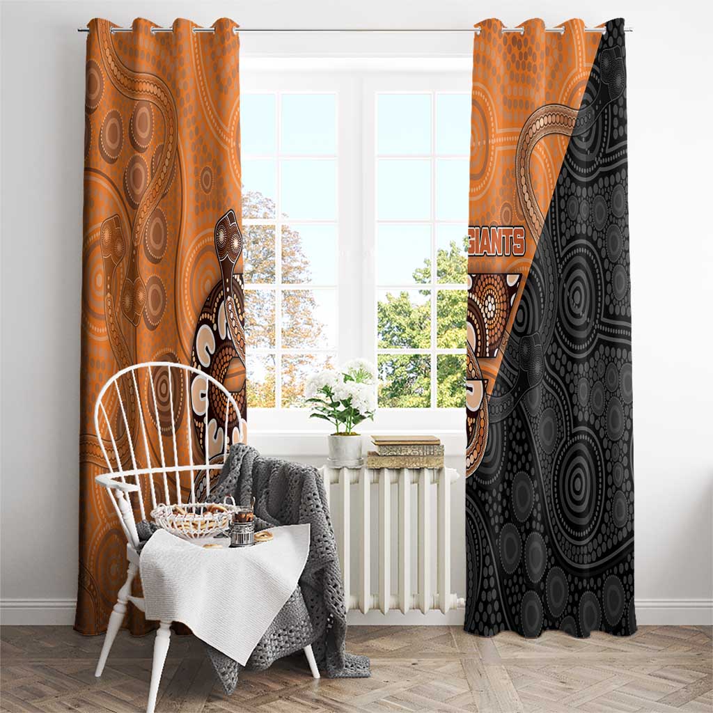 Greater Western Sydney Giants Window Curtain Aboriginal Snake Dot Art